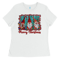 White merry christmas gnomes Ladies Tee - BarkalooDesign