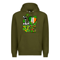Army Green Love St. Patrick's Premium Hoodie - OliviaCreatesArt