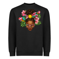 Black Afro Woman Summer Heavyweight Sweatshirt - texasbilliewilder