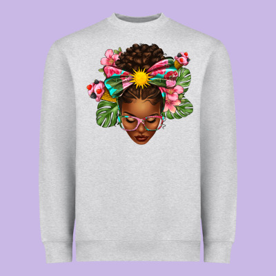 Afro Woman Summer Heavyweight Sweatshirt Designed By Texasbilliewilder