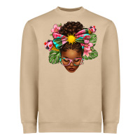Mushroom Afro Woman Summer Heavyweight Sweatshirt - texasbilliewilder