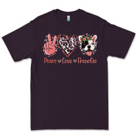 Plum Peace Love French Bulldog Premium Tee - Jasminsmagicworld