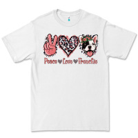 White Peace Love French Bulldog Premium Tee - Jasminsmagicworld