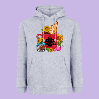 Western Football Coffee Cup Heavyweight Hoodie Designed By Fadigitalartstudio