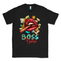 Black Western Boss Babe Cigar Lip Classic Tee - BundleAndBundleShop