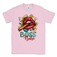 Bubblegum Pink Western Boss Babe Cigar Lip Classic Tee - BundleAndBundleShop