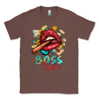 Chestnut Western Boss Babe Cigar Lip Classic Tee - BundleAndBundleShop