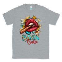 Heather Grey Western Boss Babe Cigar Lip Classic Tee - BundleAndBundleShop