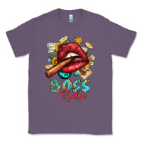Lavender Western Boss Babe Cigar Lip Classic Tee - BundleAndBundleShop