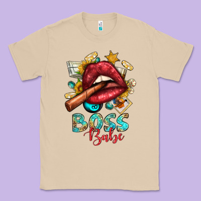 Western Boss Babe Cigar Lip Classic Tee Designed By Bundleandbundleshop