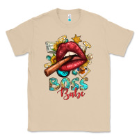 Mushroom Western Boss Babe Cigar Lip Classic Tee - BundleAndBundleShop