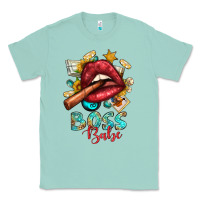 Seafoam Western Boss Babe Cigar Lip Classic Tee - BundleAndBundleShop