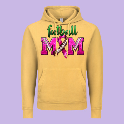 Football Mom Breast Cancer Vintage Hoodie Designed By Bundleandbundleshop
