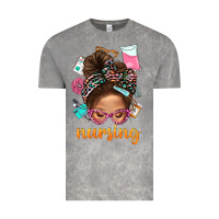 Cloud Rock Messy Bun Nursing With Leopard Glasses Bbs Vintage Tee - BundleAndBundleShop