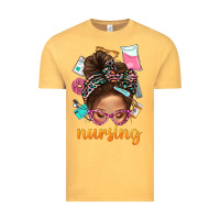 Vintage Mustard Messy Bun Nursing With Leopard Glasses Bbs Vintage Tee - BundleAndBundleShop