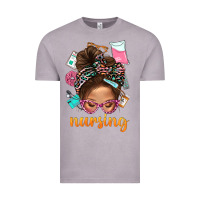 Vintage Zinc Messy Bun Nursing With Leopard Glasses Bbs Vintage Tee - BundleAndBundleShop