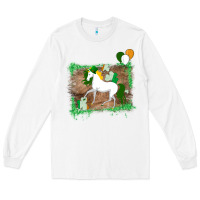 White Unicorn Dabbing with Shamrock for St. Patricks Day Long Sleeve Tee - Bettercallsaul