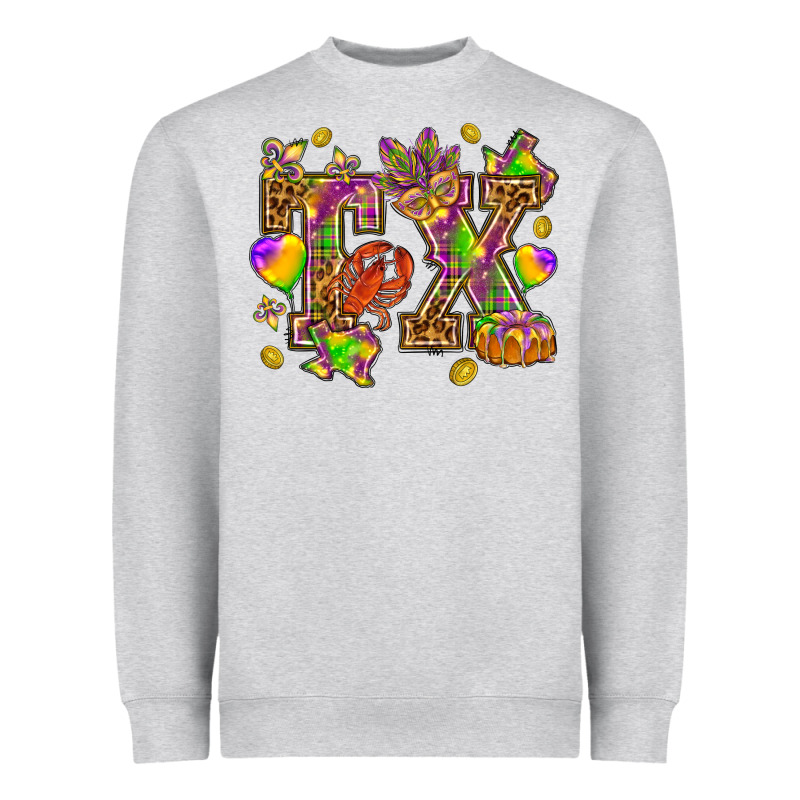 Texas Mardi Gras Heavyweight Sweatshirt by NancyCooperArtShop | Teevron