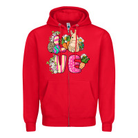 Red Love Easter Day Zipper Hoodie - HowdyJamesFarm