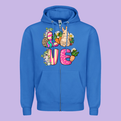 Love Easter Day Zipper Hoodie Designed By Howdyjamesfarm
