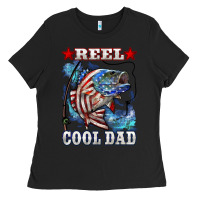 Black Reel Cool Dad Bass Ladies Tee - LillyAllenDesigns