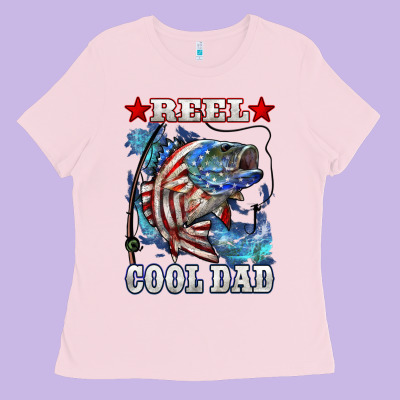 Reel Cool Dad Bass Ladies Tee Designed By Lillyallendesigns