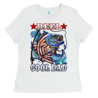 White Reel Cool Dad Bass Ladies Tee - LillyAllenDesigns