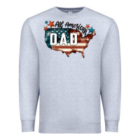 Heather Grey All american dad Premium Sweatshirt - FaDigitalArtStudio