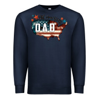 Navy All american dad Premium Sweatshirt - FaDigitalArtStudio