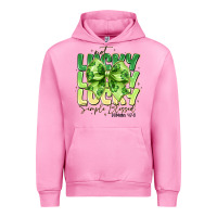 Fuchsia Pink Not Lucky Simply Blessed Urban Hoodie - CowhideDigitalArt