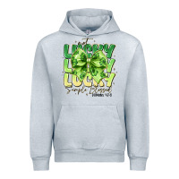 Heather Grey Not Lucky Simply Blessed Urban Hoodie - CowhideDigitalArt