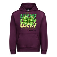 Mauve Wine Not Lucky Simply Blessed Urban Hoodie - CowhideDigitalArt