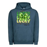 Pigment Midnight Navy Not Lucky Simply Blessed Urban Hoodie - CowhideDigitalArt