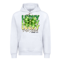 White Not Lucky Simply Blessed Urban Hoodie - CowhideDigitalArt