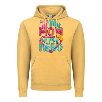 Vintage Mustard My Mom Is My Hero Breast Cancer Vintage Hoodie - BundleAndBundleShop