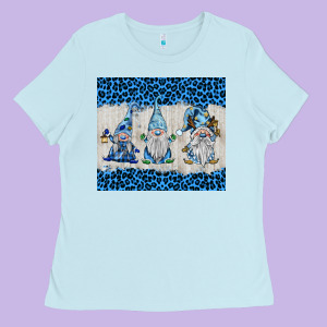 Snowy Christmas Gnomes Ladies Tee Designed By Barkaloodesign