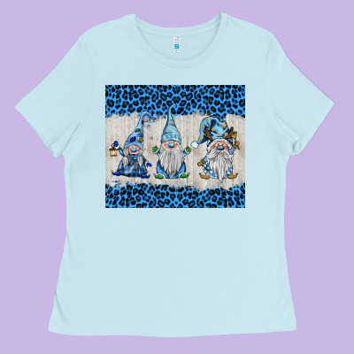 Snowy Christmas Gnomes Ladies Tee Designed By Barkaloodesign