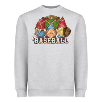 Heather Grey Baseball gnomes Heavyweight Sweatshirt - NancyCooperArtShop