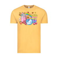 Vintage Mustard Unicorn Coffee Cup With Star Bbs Vintage Tee - BundleAndBundleShop