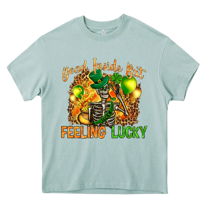 Dead Inside But Feeling Lucky Heavy Core Tee by NancyCooperArtShop | Teevron