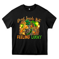 Black dead inside but feeling lucky Heavy Core Tee - NancyCooperArtShop
