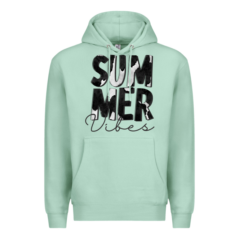 Summer Vibes Black White Cowhide Premium Hoodie by CowCowDesign | Teevron