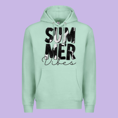 Summer Vibes Black White Cowhide Premium Hoodie Designed By Cowcowdesign