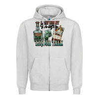 Dove Grey Last night we let the liquor talk Cowboy Zipper Hoodie - HowdyJamesFarm