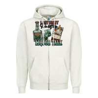 Oatmeal Heather Last night we let the liquor talk Cowboy Zipper Hoodie - HowdyJamesFarm