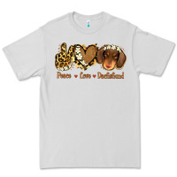 Dove Grey Peace Love Dachshund Premium Tee - Jasminsmagicworld