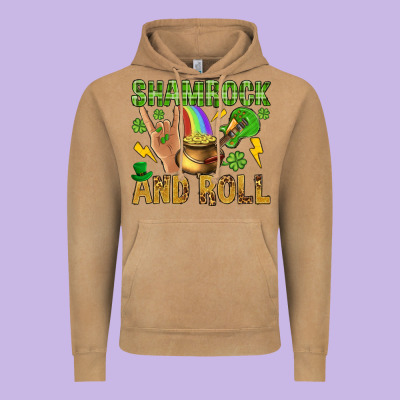 Shamrock And Roll Vintage Hoodie Designed By Bundleandbundleshop