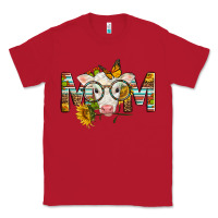 Red Western Baby Calf Mom With Sunflower Mother's Day Classic Tee - LillyAllenDesigns