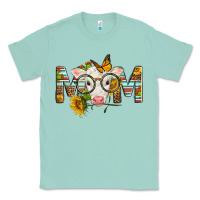 Seafoam Western Baby Calf Mom With Sunflower Mother's Day Classic Tee - LillyAllenDesigns