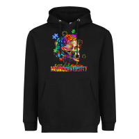 Black Embrace neurodiversity Heavyweight Hoodie - FaDigitalArtStudio